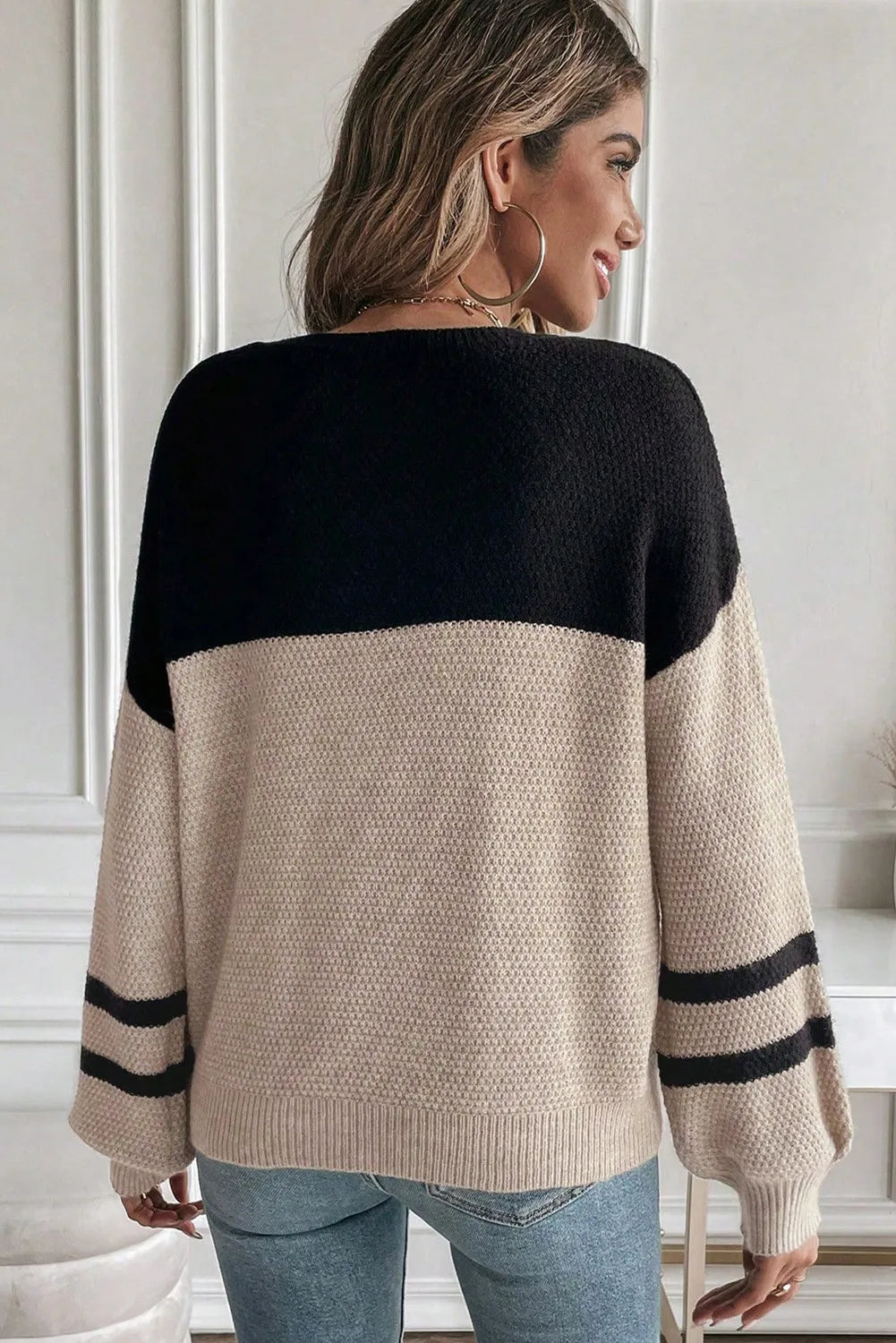 Khaki and Black Sweater