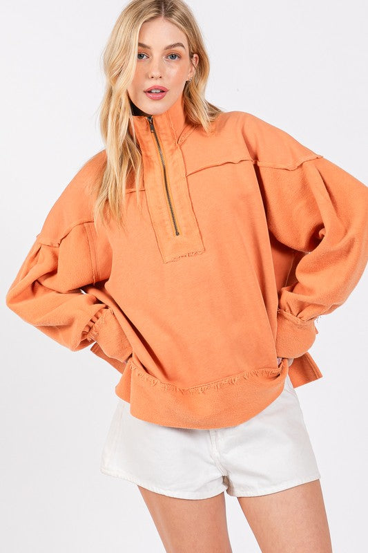 ZIPUP PULLOVER - ORANGE