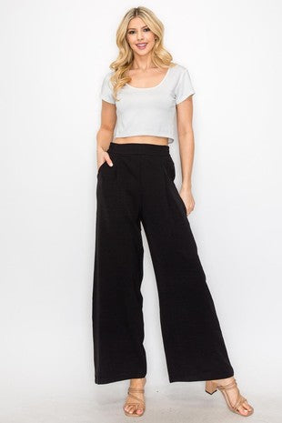 Wide Leg Pants With Side Pocket