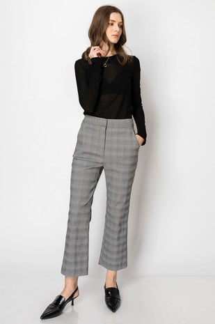 Plaid High Waisted Ankle Length Pants