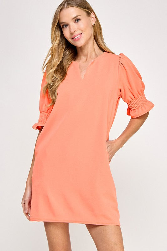 SHIFT DRESS -ORANGE