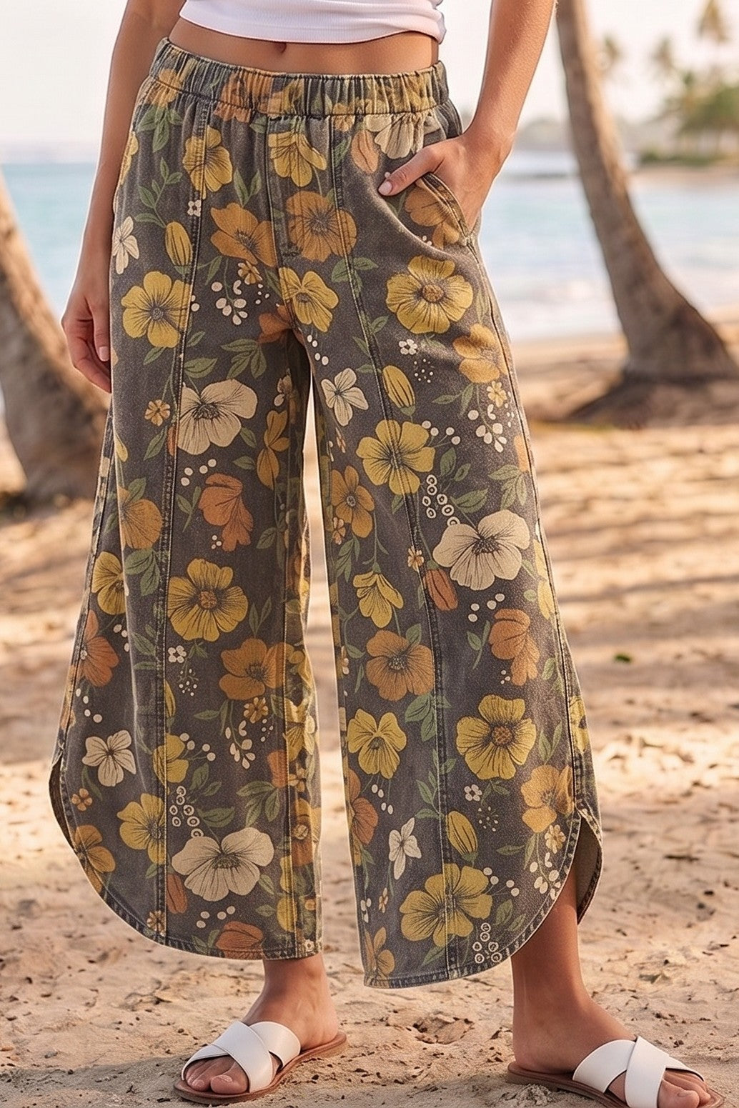 Tulip Relaxed Jean - Mocha Floral