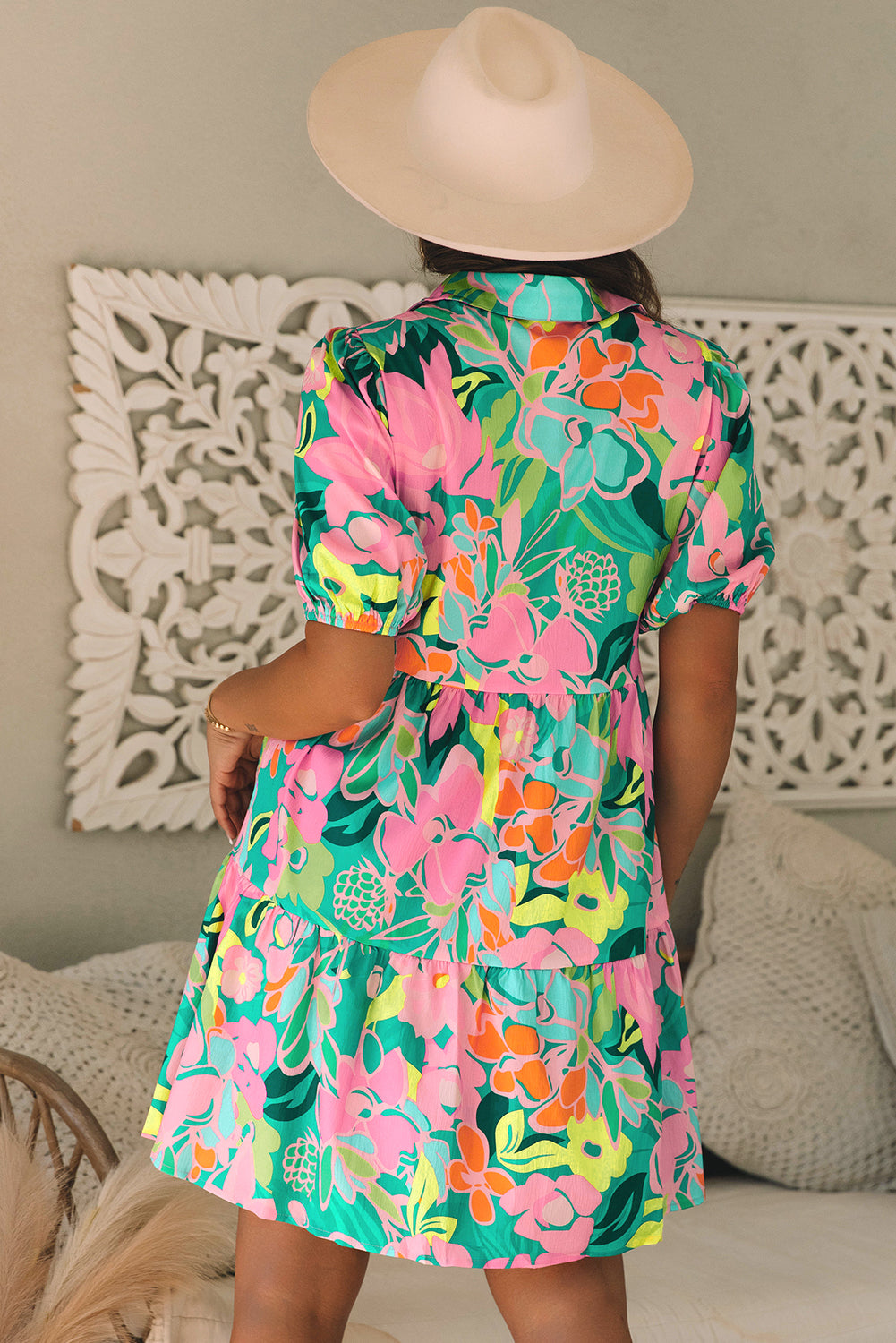 Green Floral Baby doll Dress
