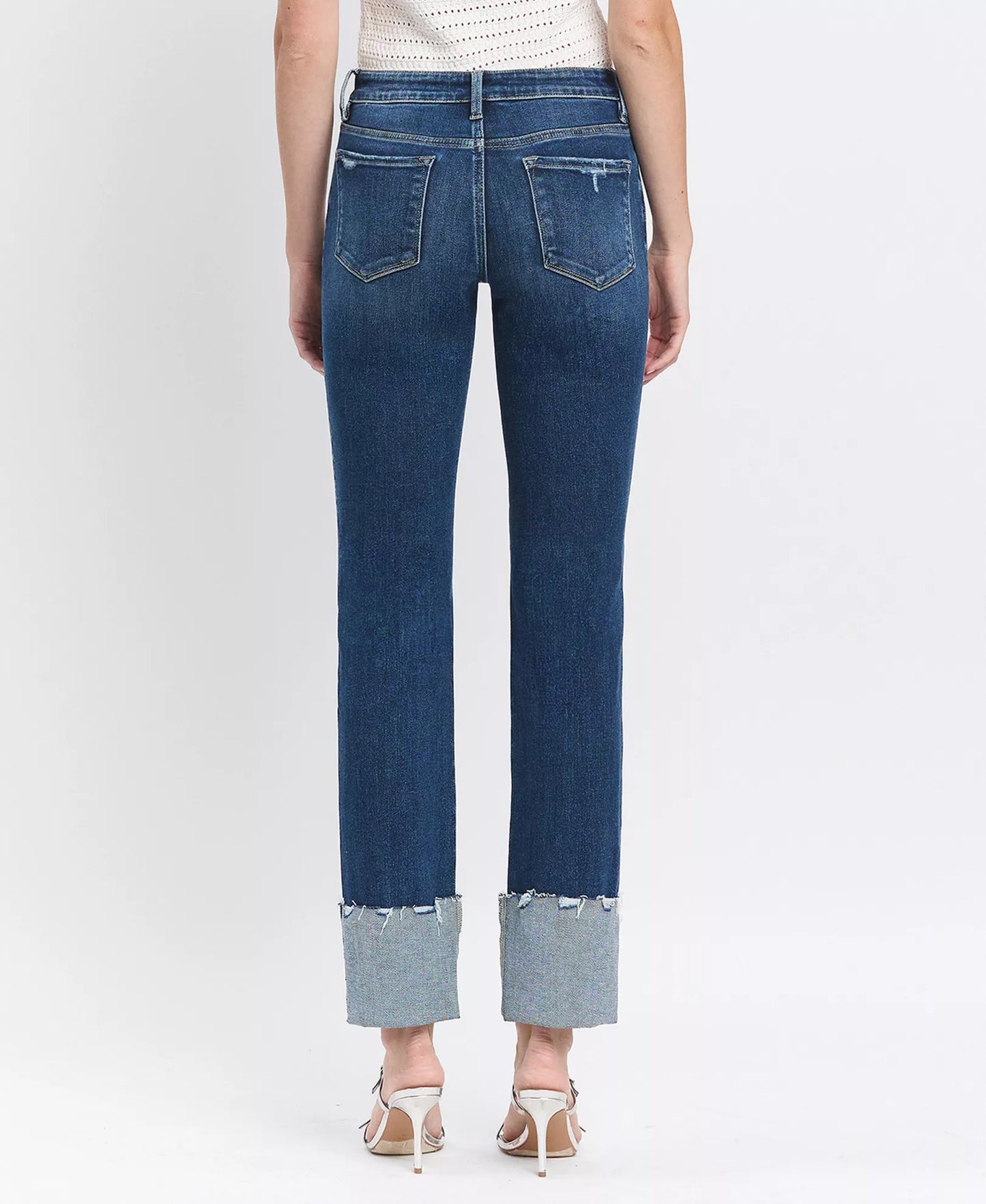 LOVERVET MID RISE CUFFED SLIM STRAIGHT