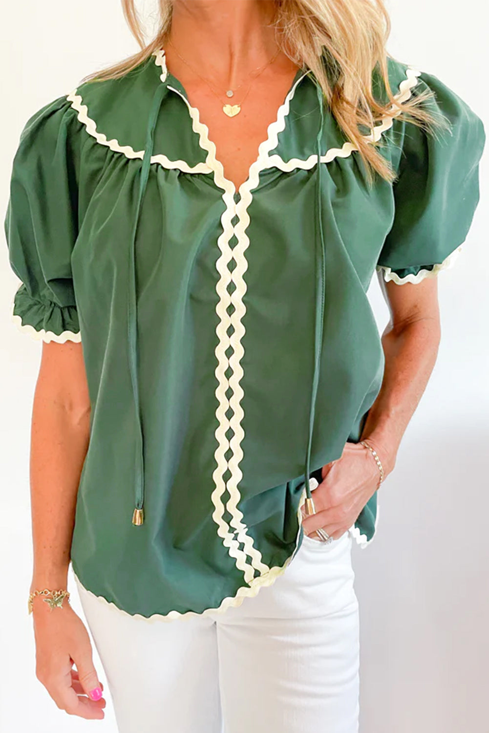 Green Ric Rac Top