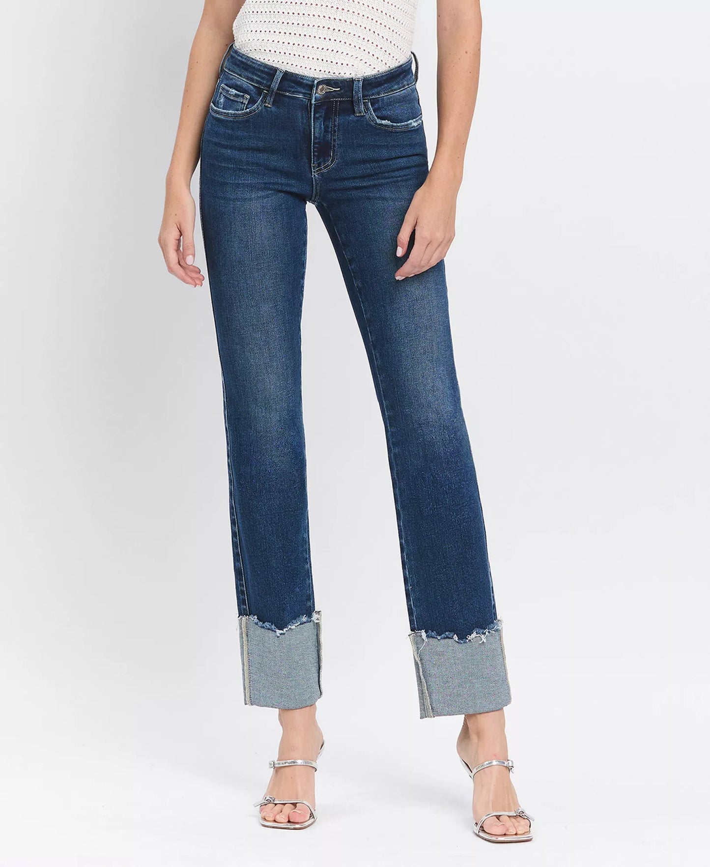 LOVERVET MID RISE CUFFED SLIM STRAIGHT