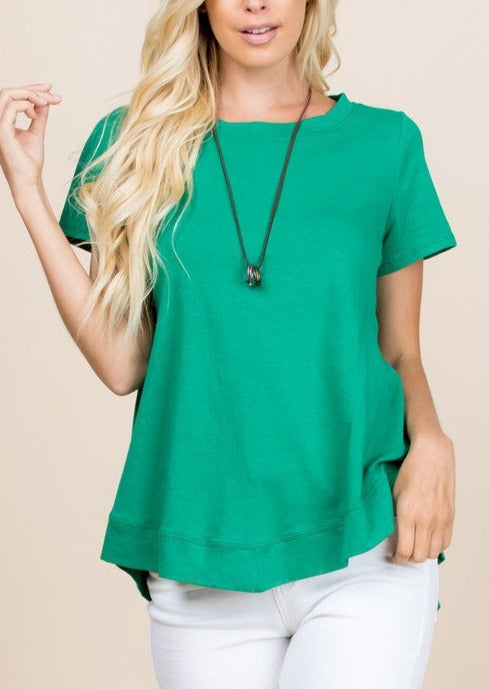 Green Casual Short Sleeve Top