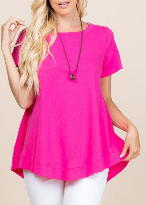 Pink Casual Short Sleeve Top