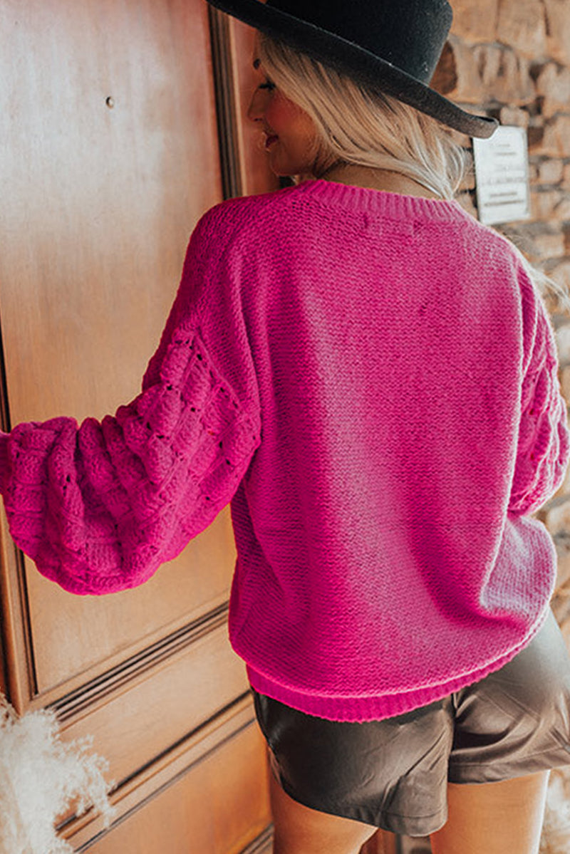 Pink Bubble Sleeve Sweater