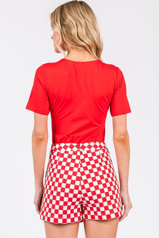 Checkered Skort - Red/White