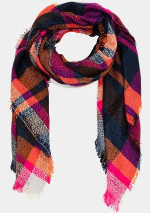 Pink Multi Plaid Scarf