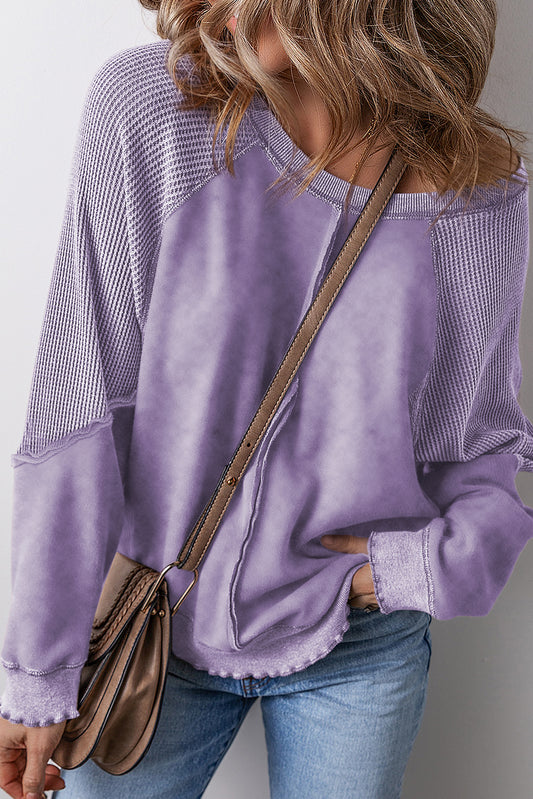 Lavender Patchwork Sweatshirt