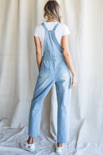 Distressed Denim Overalls