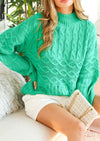 Green Cable Sweater Top