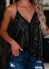 Black Sequin Racerback Tank