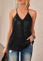 Black Sequin Racerback Tank