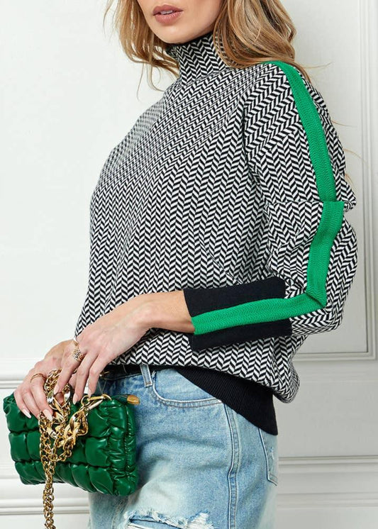 Green Turtleneck Sweater