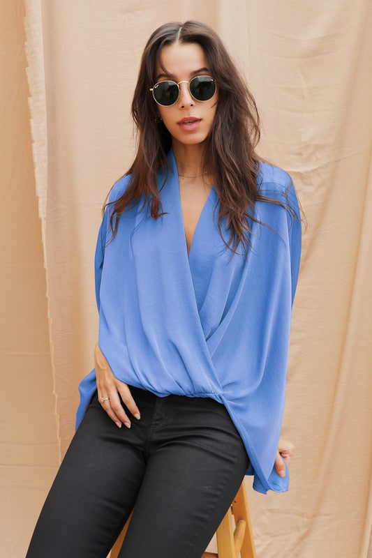 Surplice  Top - blue