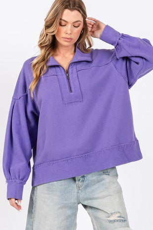 ZIPUP PULLOVER - PURPLE