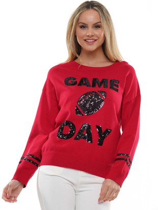 Gameday With Football Sequin Sweater