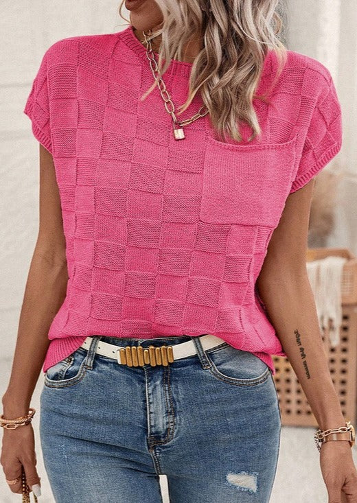 Pink Short Sleeve Sweater