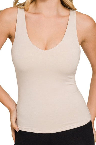 Double Layered V-neck Tank Top