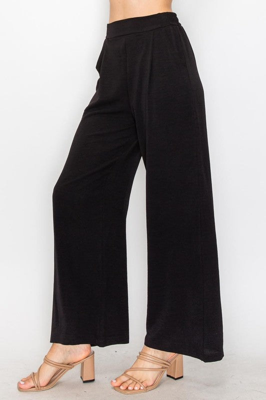 Wide Leg Pants With Side Pocket