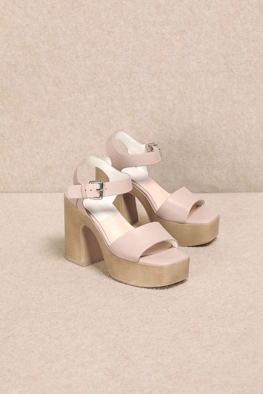 Chunky Platform Block Heel - Dusty Pink
