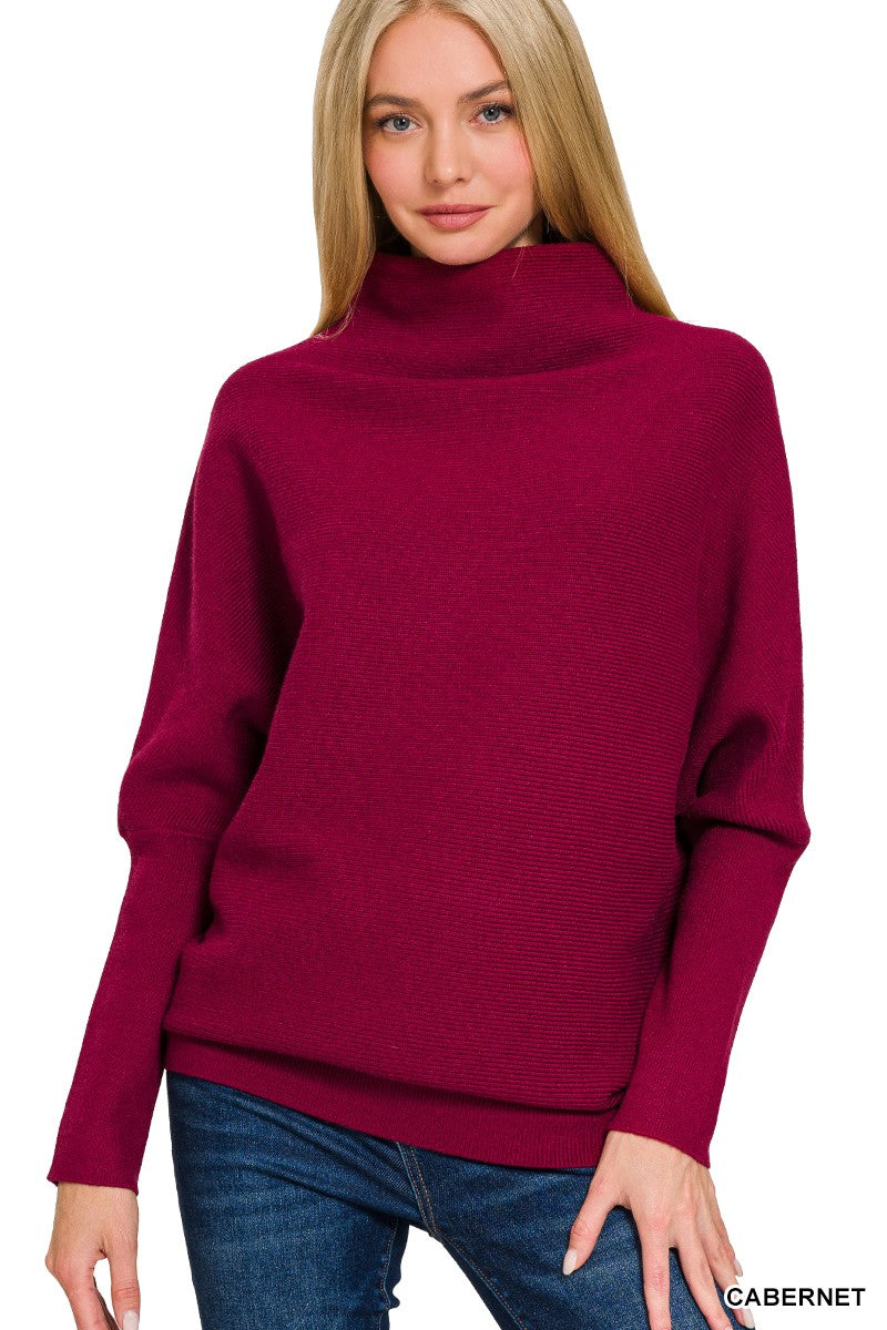 Dolman  Mock Neck Sweater
