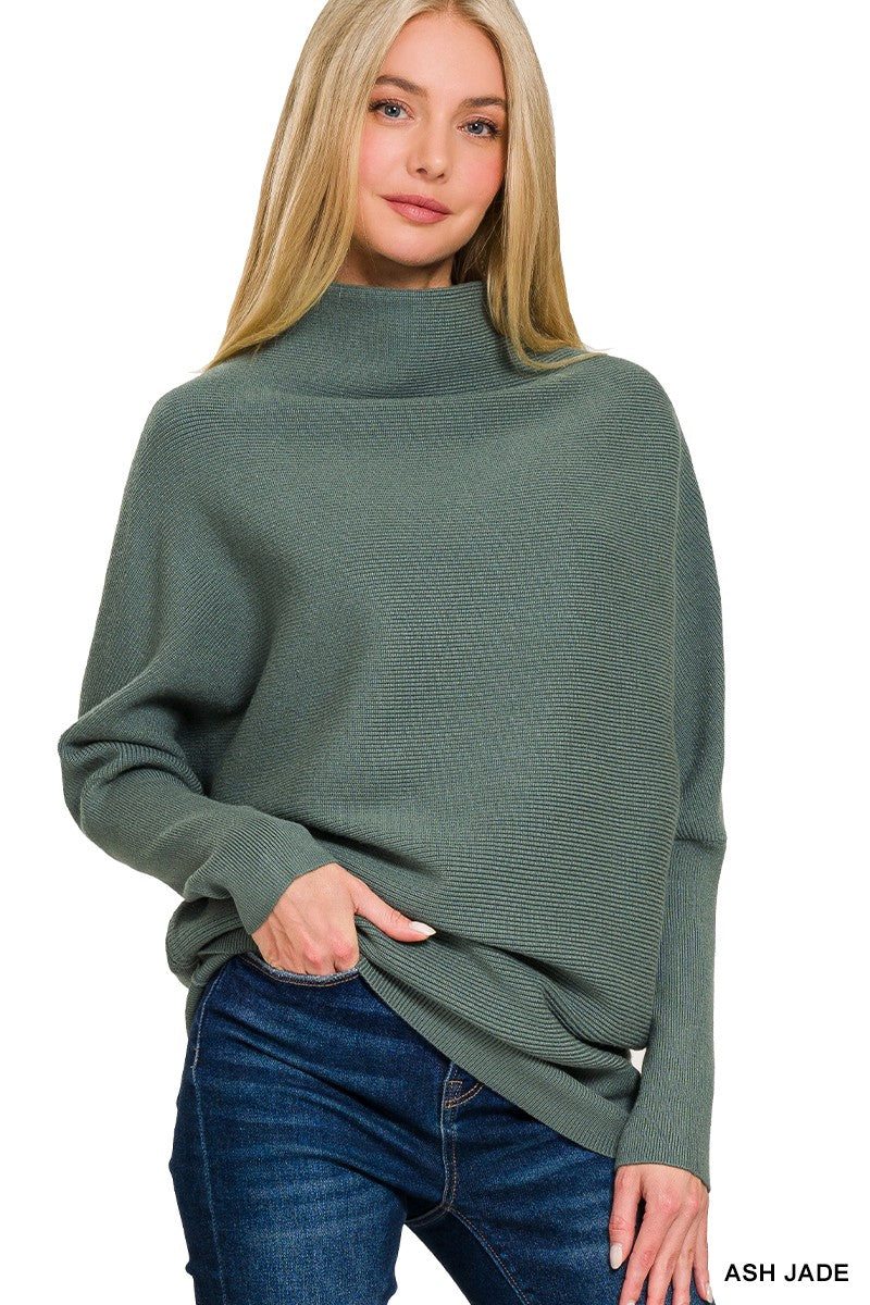 Dolman  Mock Neck Sweater
