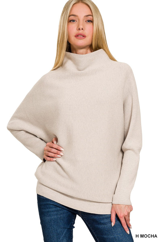 Dolman  Mock Neck Sweater