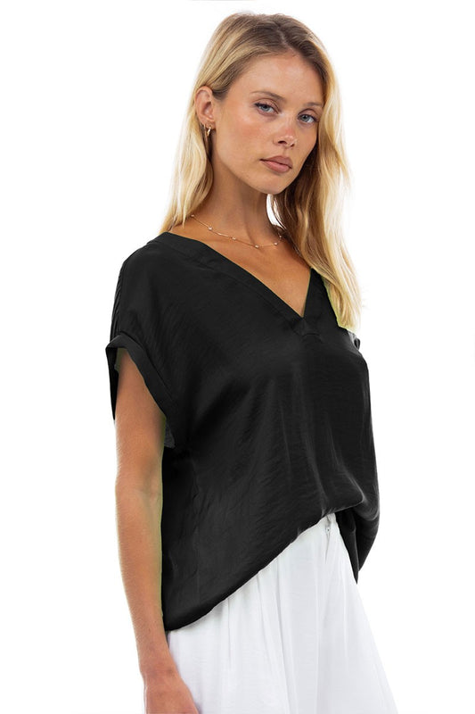 Drop Sleeve Tee -Black