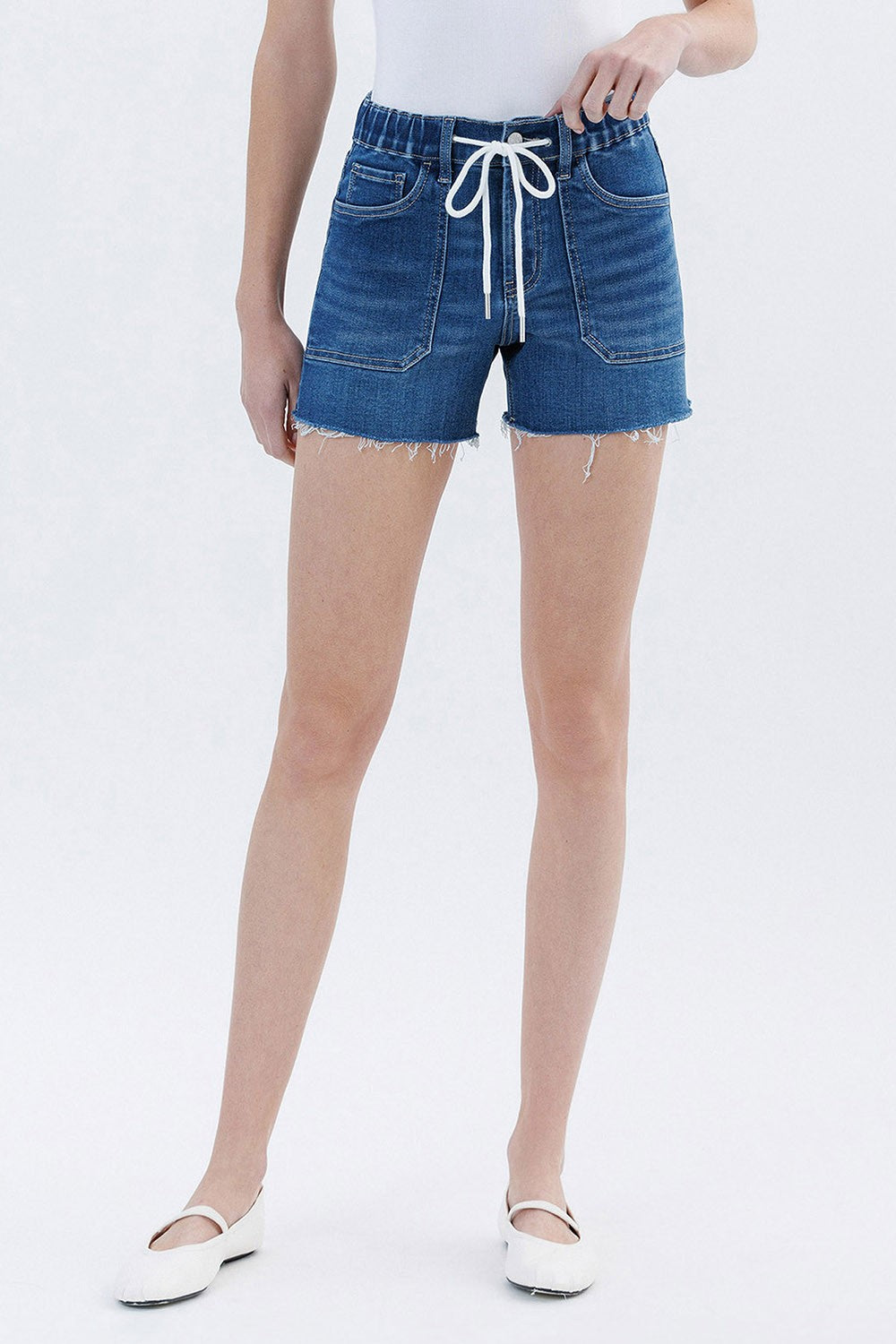 DRAWSTRING DENIM SHORTS - Lovervet