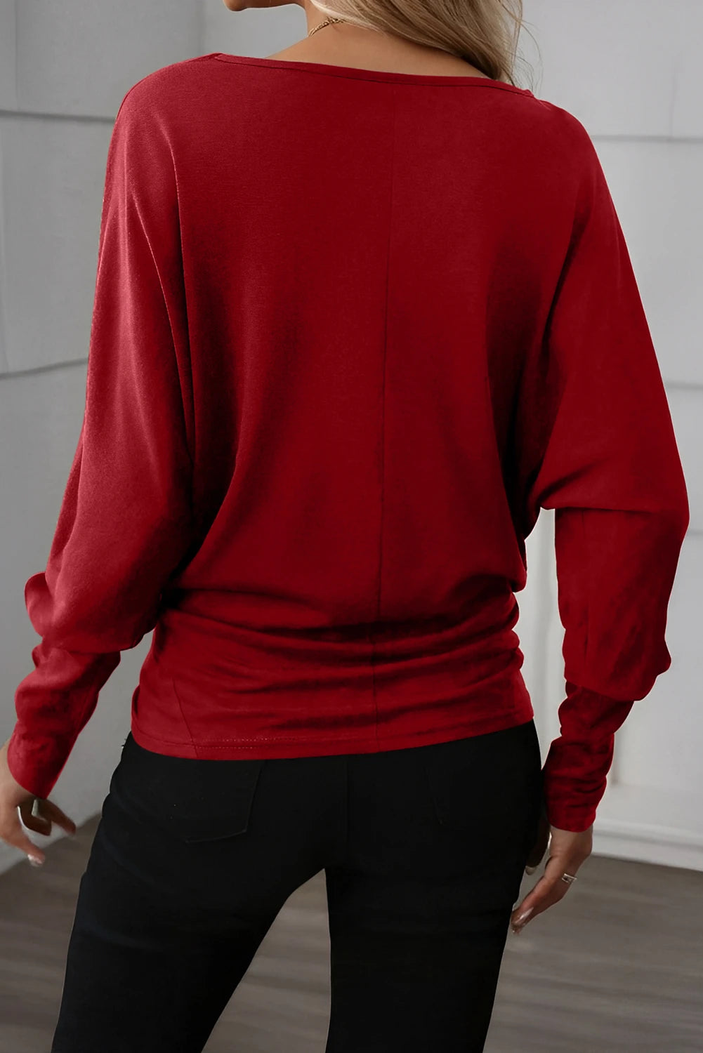 Red Long Sleeve Top