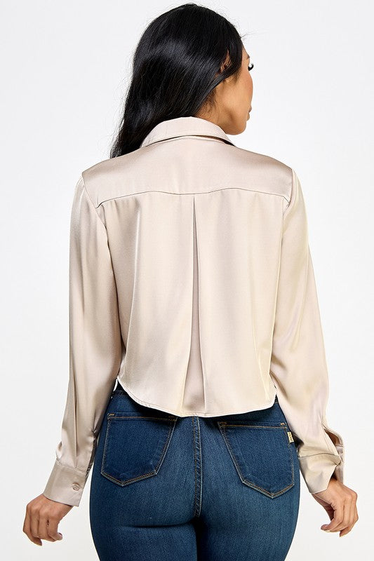 Short Button Down - Champagne