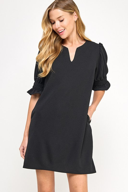 SHIFT DRESS - BLACK