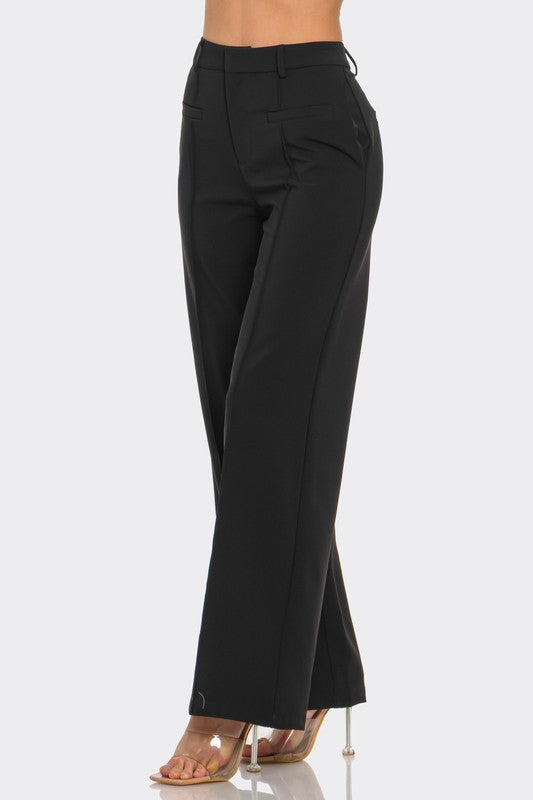 Wide Leg Pants W/ Front Seam