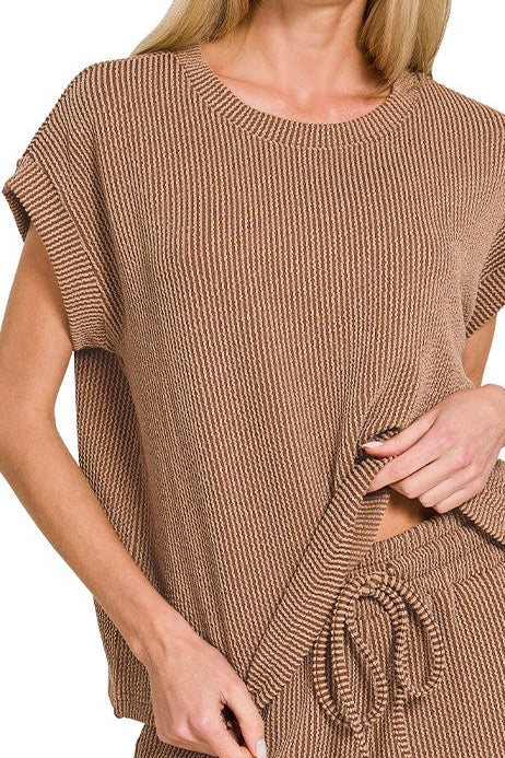 Raised Rib Cap Sleeve