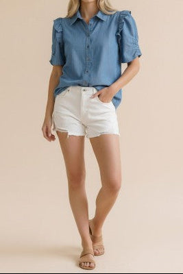 Collared Chambray Blouse