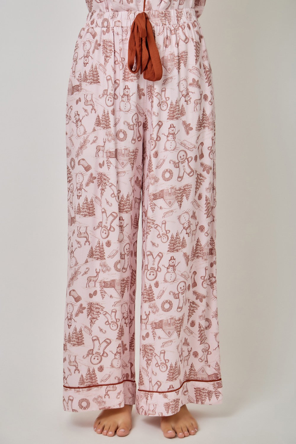 Gingerbread Toile Pajama Pants