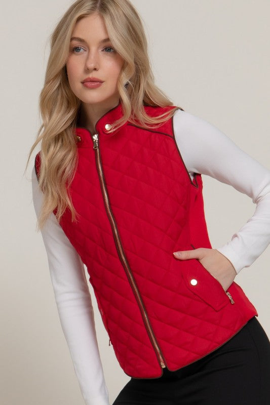 Suede Vest - Red