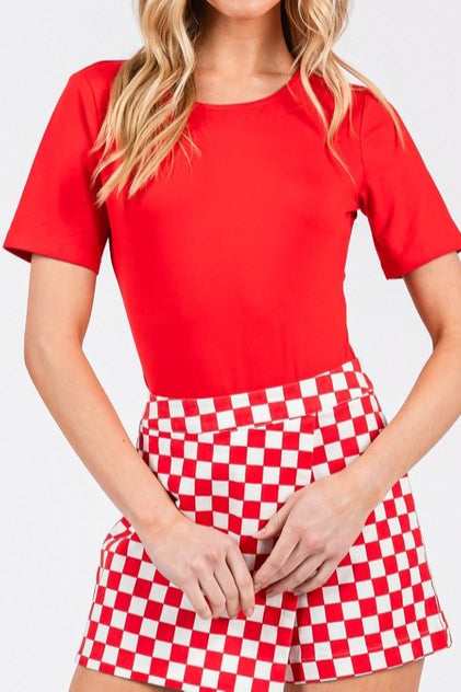 Checkered Skort - Red/White