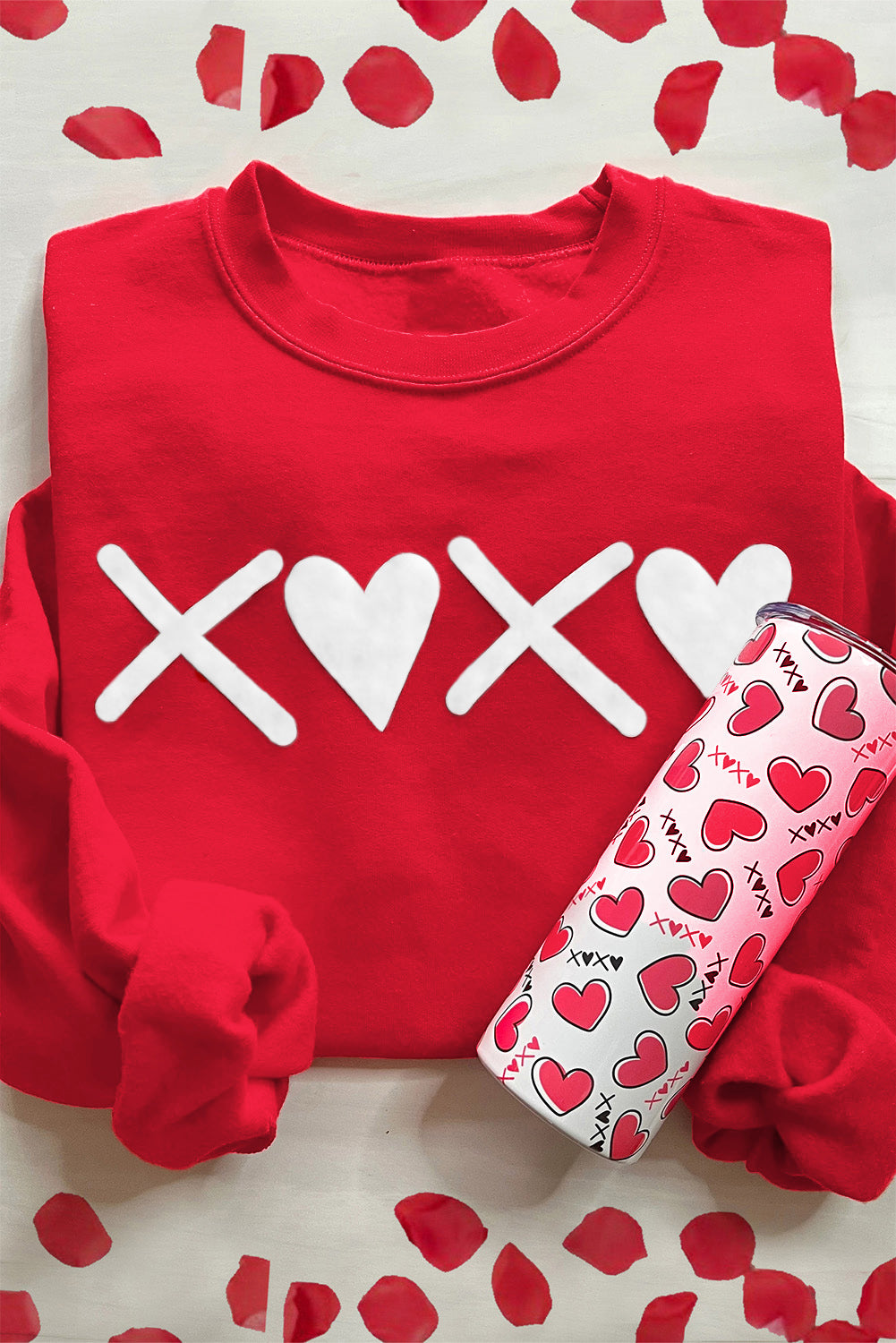 Red Puff XOXO Crewneck