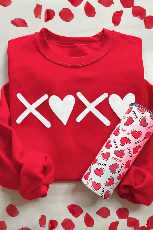 Red Puff XOXO Crewneck