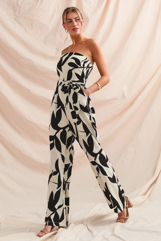 Strapless B/W Jumpsuit