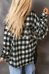 Black Fringed Plaid Print Shacket