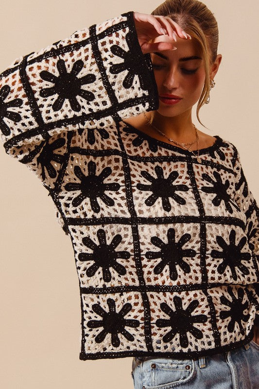 Crochet Black/White top