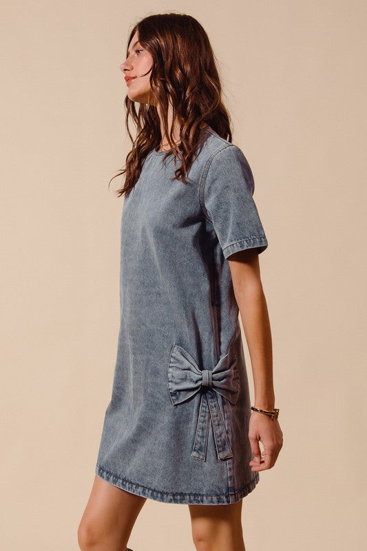 Bow Knot Denim Dress