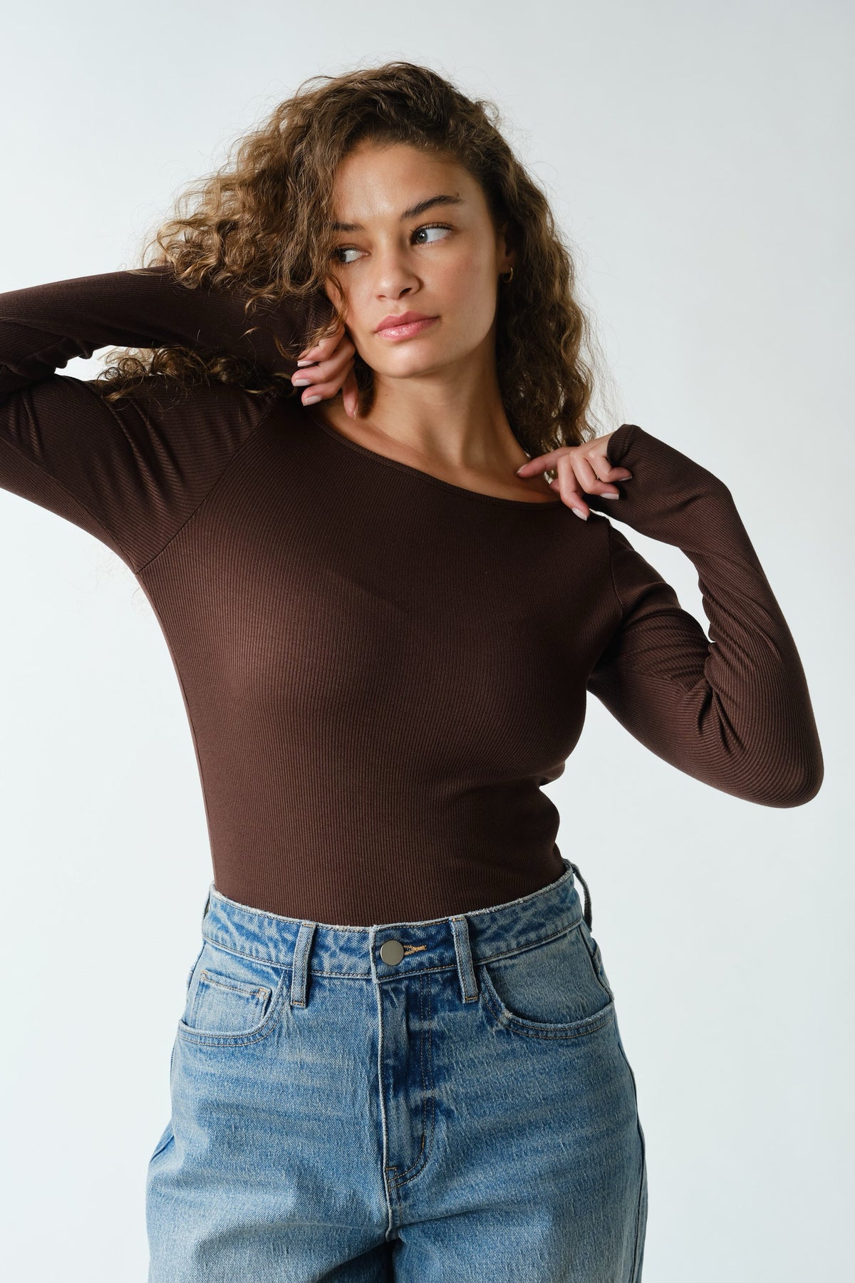 Barely There Boat Neck Micro-ribbed Top