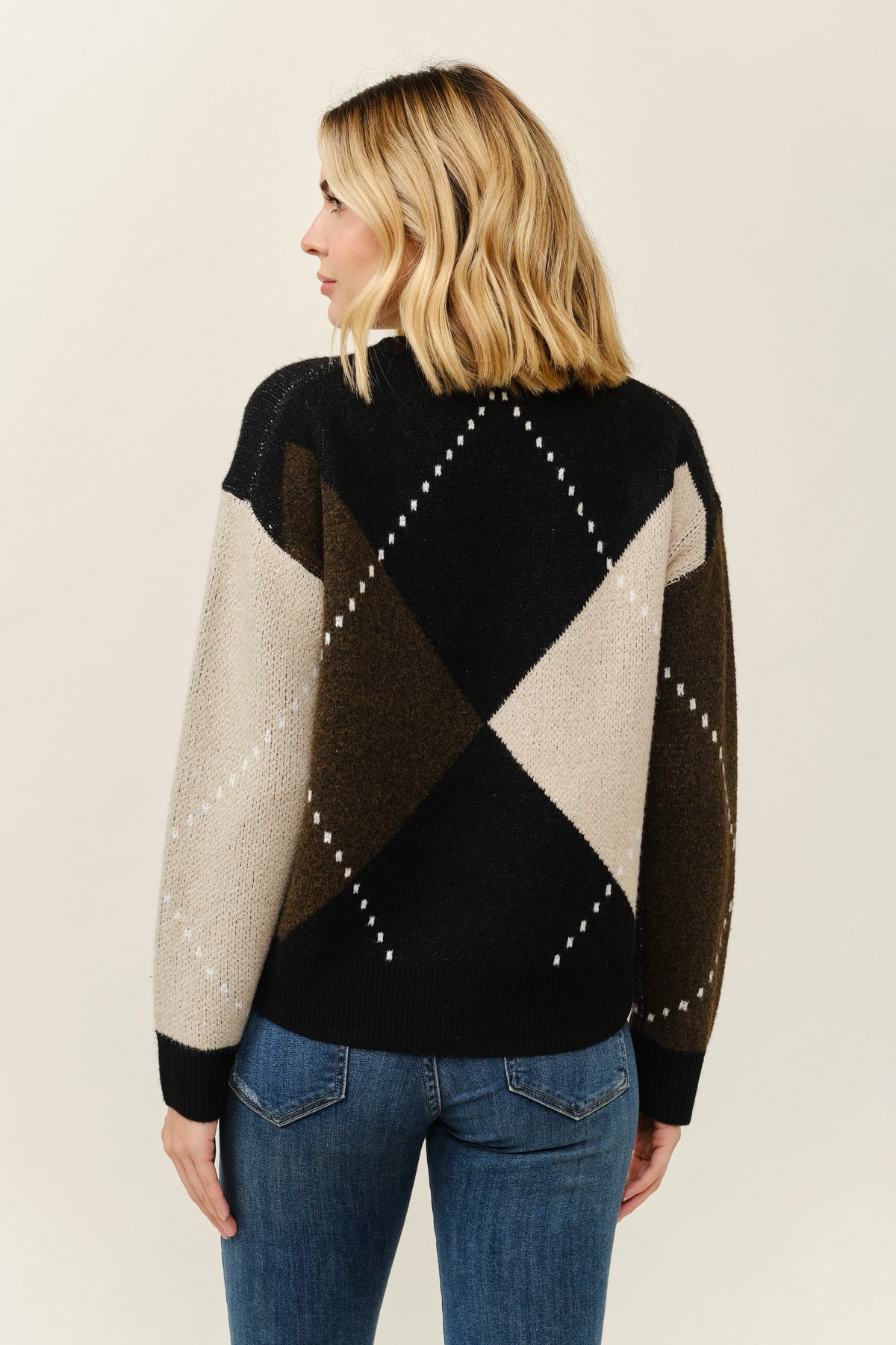 Crewneck Argyle Sweater